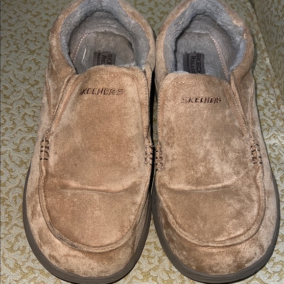 Skechers Men's Brown Suede Slip-Ons - Picture 1 of 7